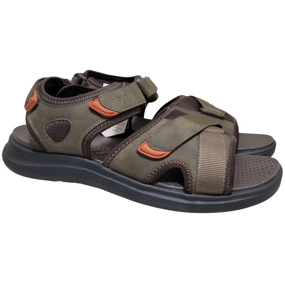 Nunn Bush Men Rio Vista Triple Strap Sport Sandals Size US 12M Olive Green